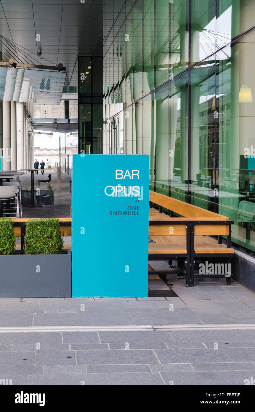 Bar Opus restaurant and bar at One Snowhill in Birmingham Stock Photo