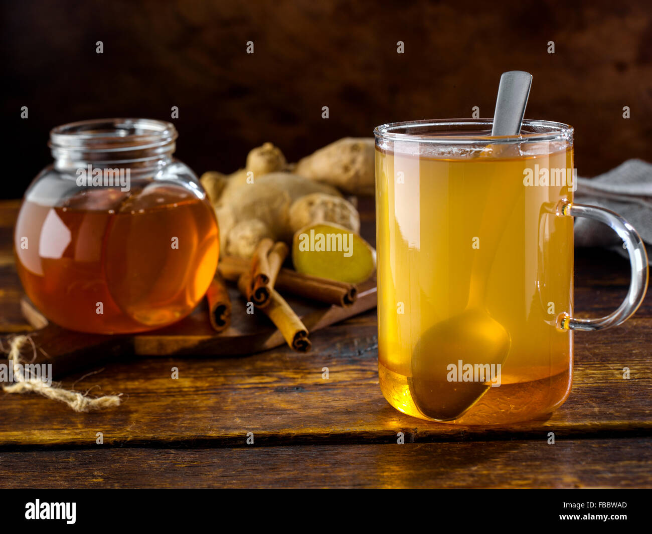 Hot ginger tea Stock Photo