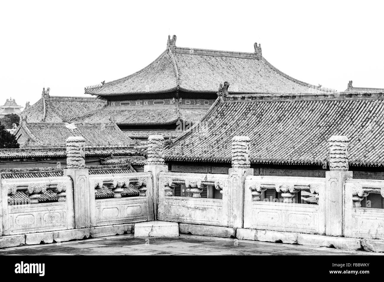 Forbidden city roofs Stock Photo