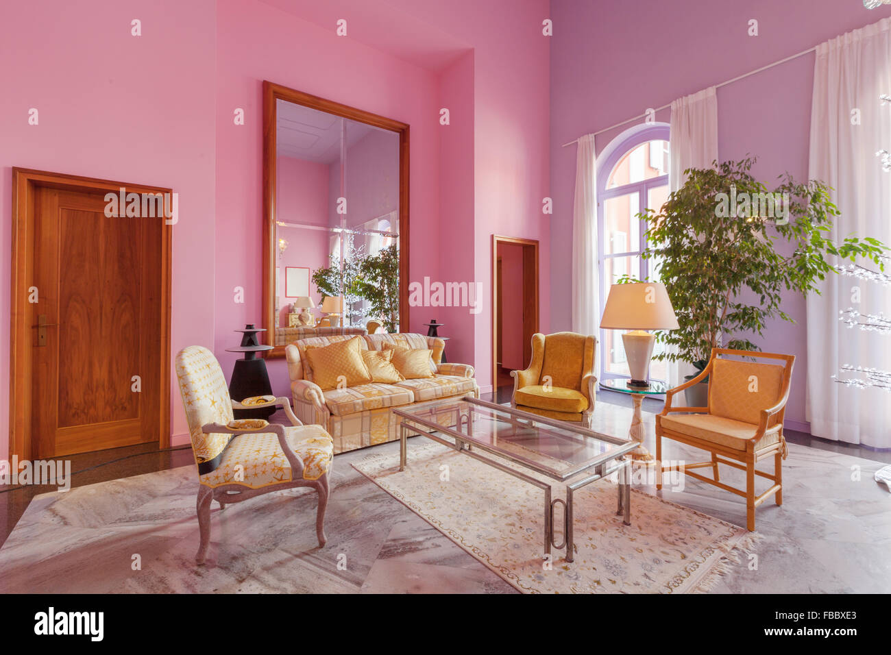 House interiors furnished, classic style living room Stock Photo - Alamy