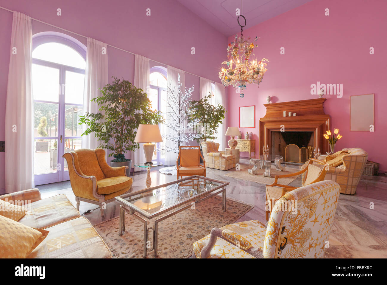 House interiors furnished, classic style living room Stock Photo - Alamy