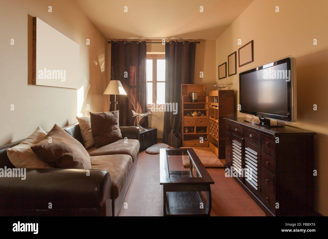 House interiors furnished, room den Stock Photo Alamy