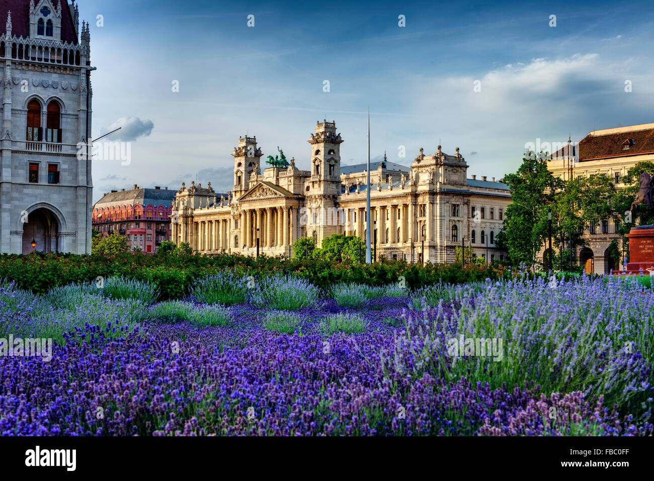 Ministry of Agirculture building, Museum of Ethnography, Parliment, Kossuth Lajos Ter, Budapest, Hungary, Lavender, Stock Photo