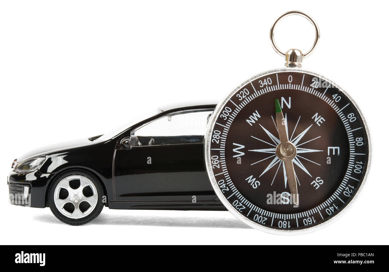 Compass with car Stock Photo Alamy