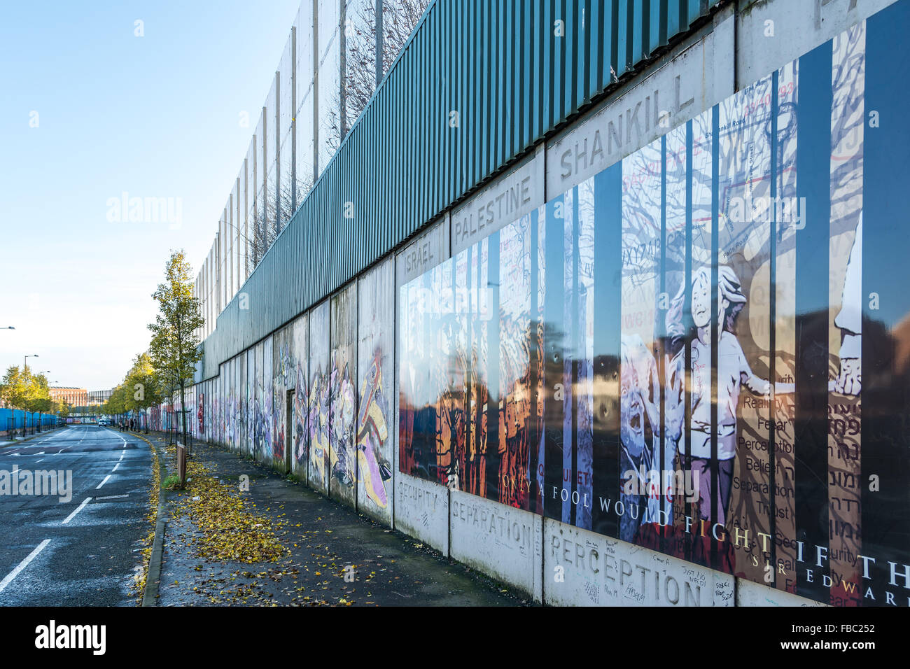 A section of the Belfast peace wall. Stock Photo