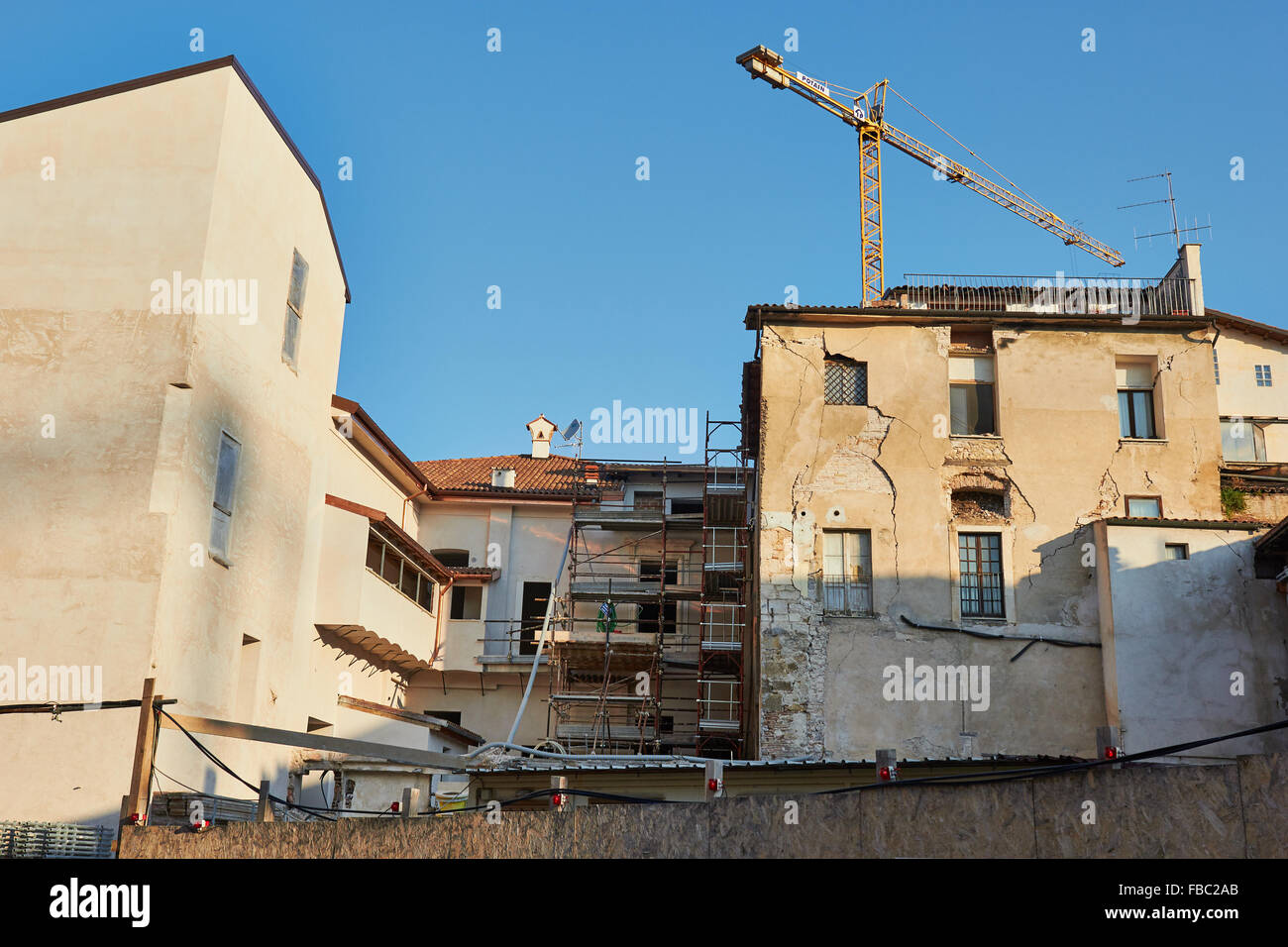 Rebuilding work after earthquake L'Aquila Abruzzo Italy Europe Stock Photo