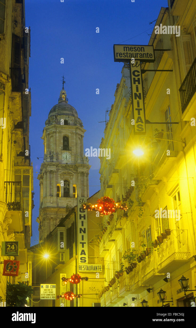 Malaga.Andalusia. Spain: Belltower of the cathedral Stock Photo