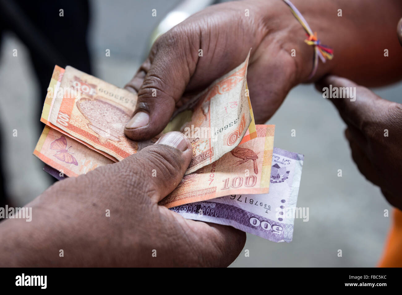 Sri Lankan currency notes Stock Photo