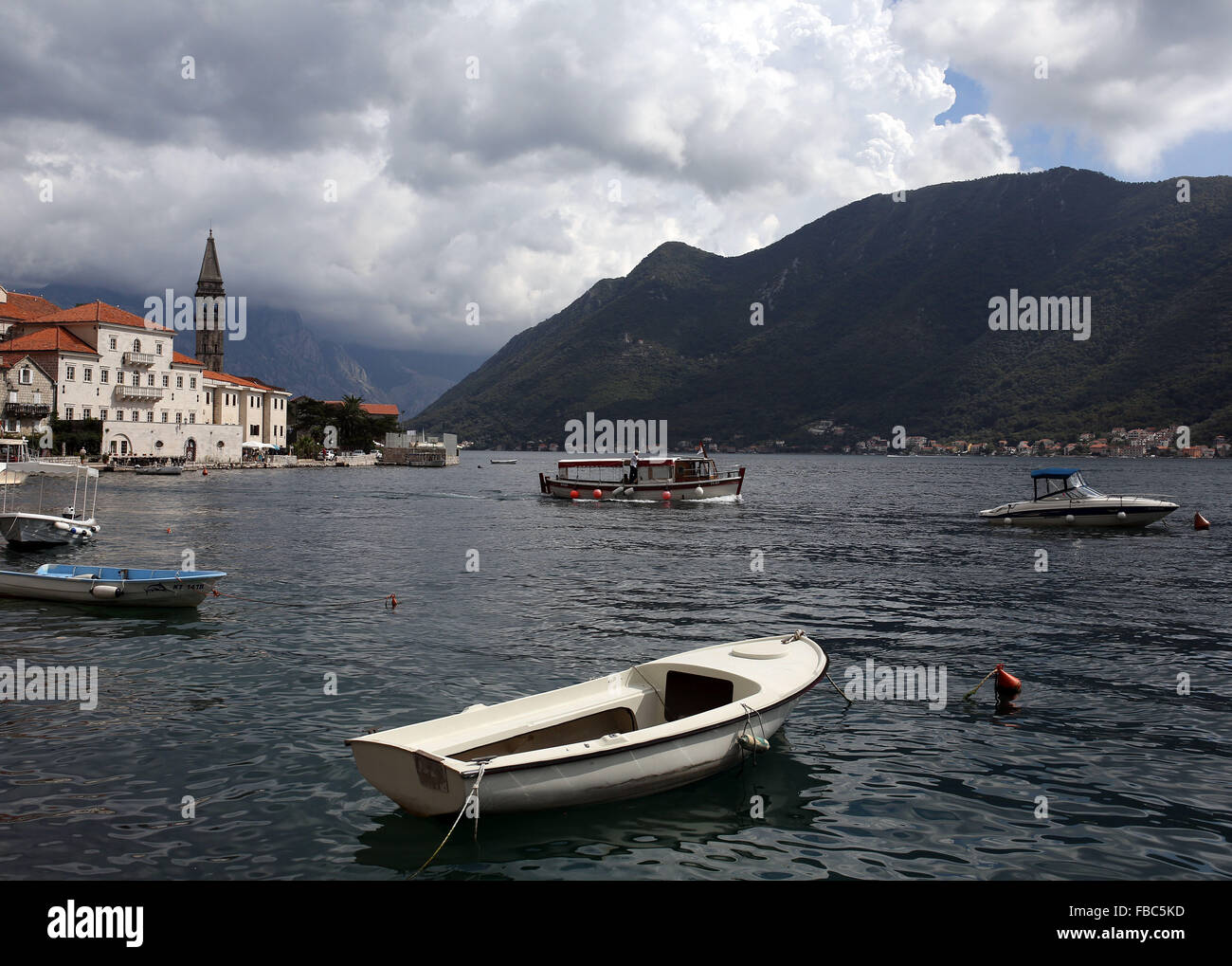 Town of Perast on the Bay of Kotor in Montenegró Stock Photo