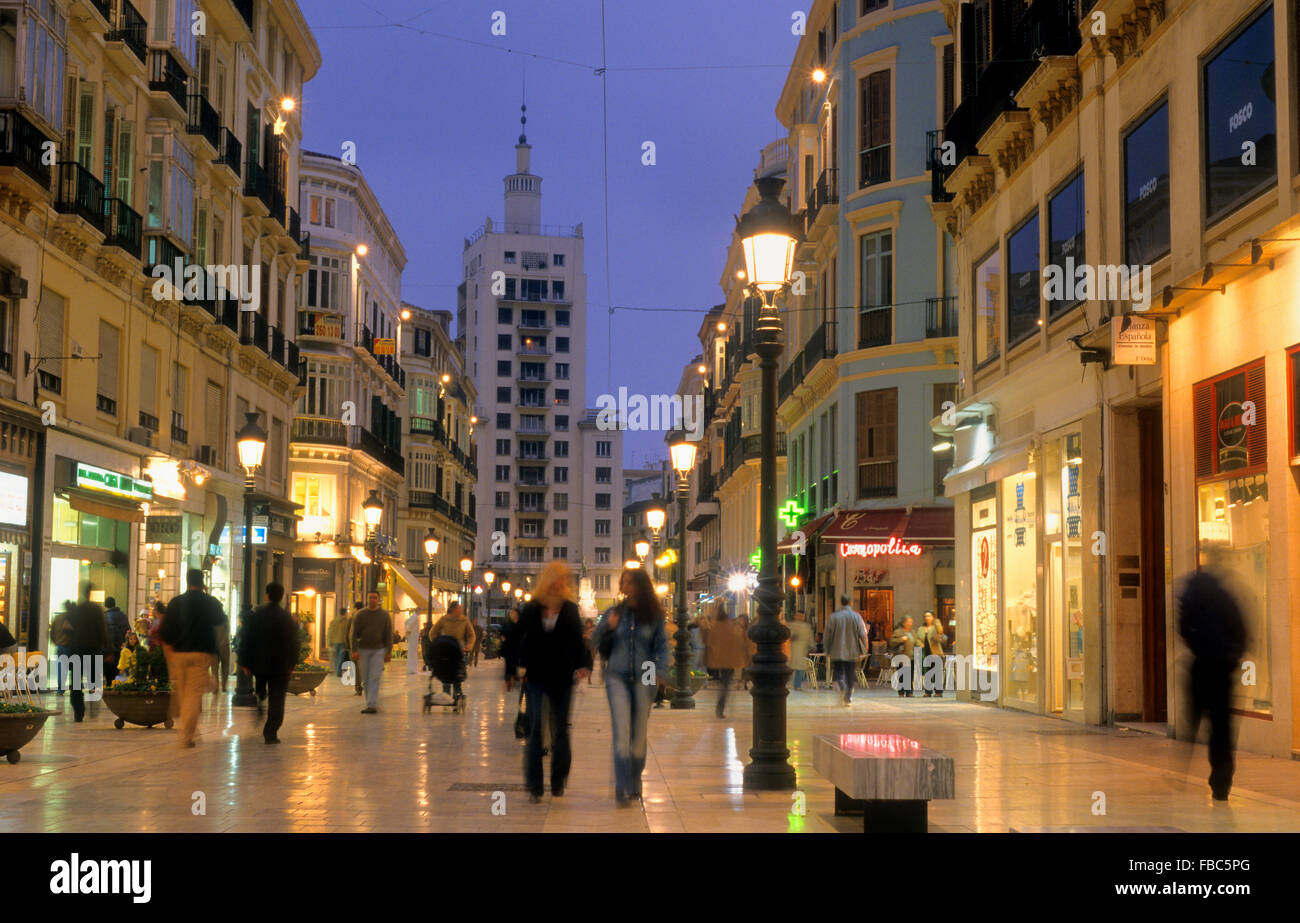 Malaga.Andalusia. Spain: Larios street Stock Photo