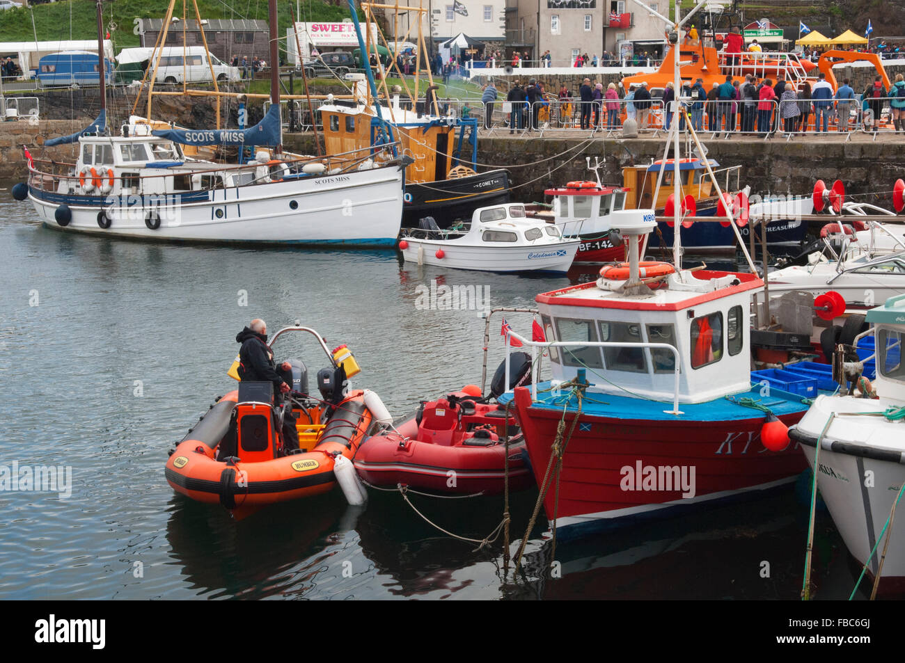 The Scottish Traditional Boat Festival at Portsoy - Aberdeenshire, Scotland. Stock Photo