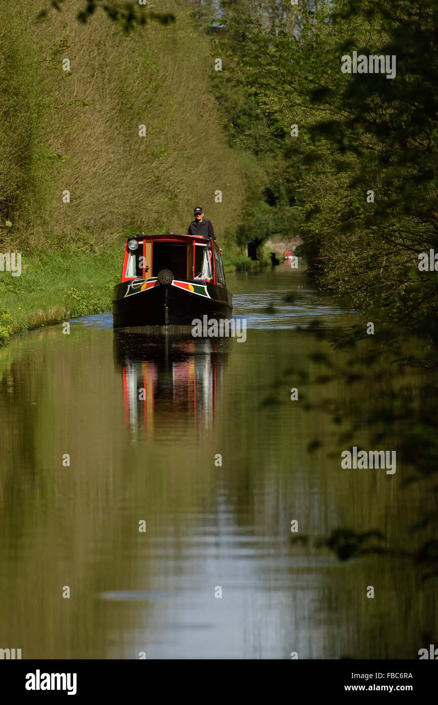Narrow boating on the Shropshire canal. England. UK. Europe Stock Photo Alamy