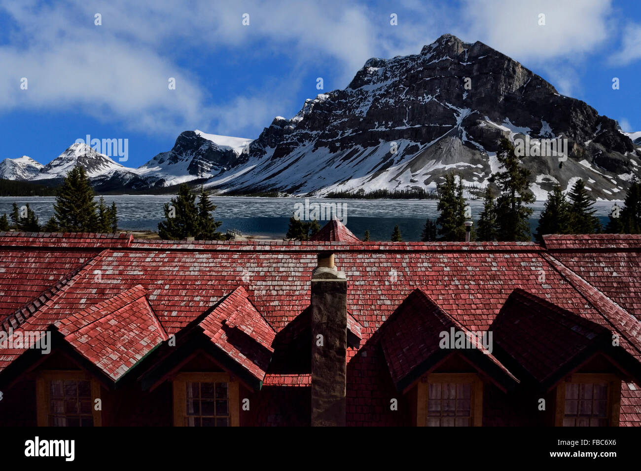 Bow Lake, Icefields Parkway viewed from the Num-Ti-Jah Lodge, Banff