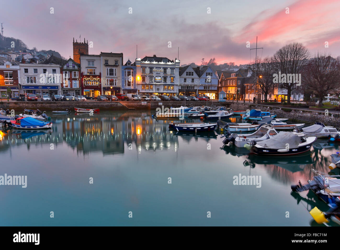 Dartmouth; Night; Devon; UK Stock Photo