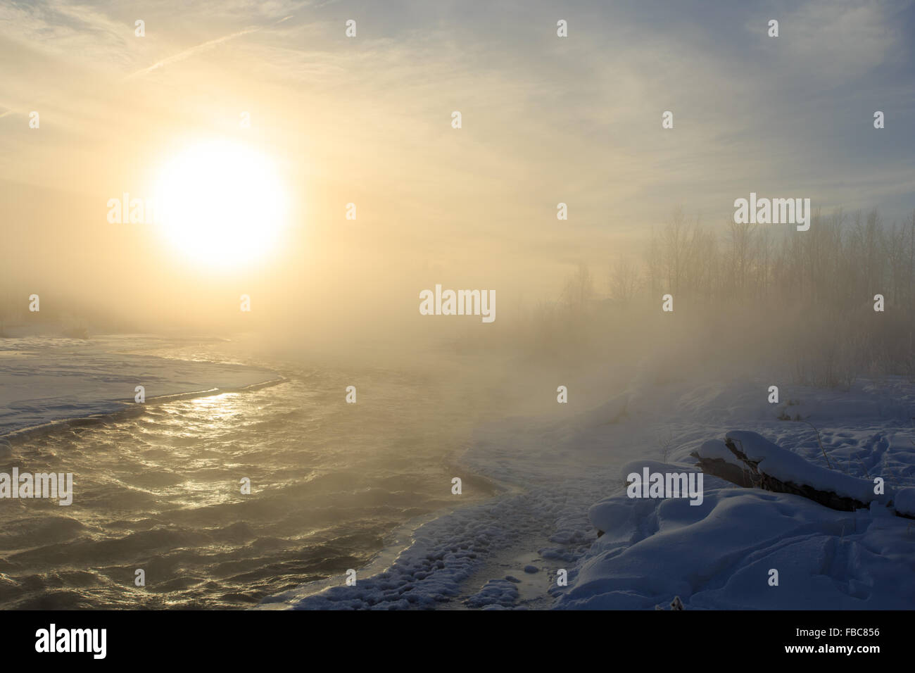 River scene in winter, no trees hi-res stock photography and images - Alamy