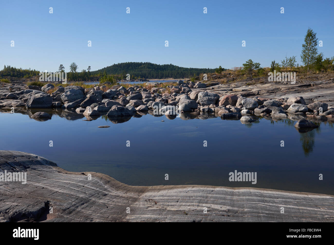 Ladoga lake, skerries, water, wildlife,rock,northern landscape