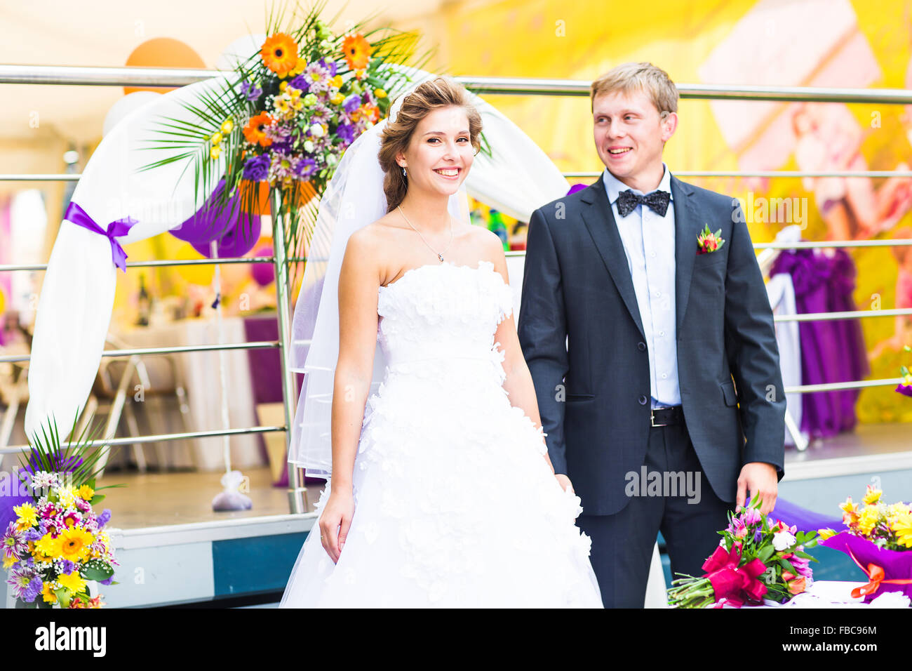 Bride And Groom At Wedding Reception Stock Photo - Alamy
