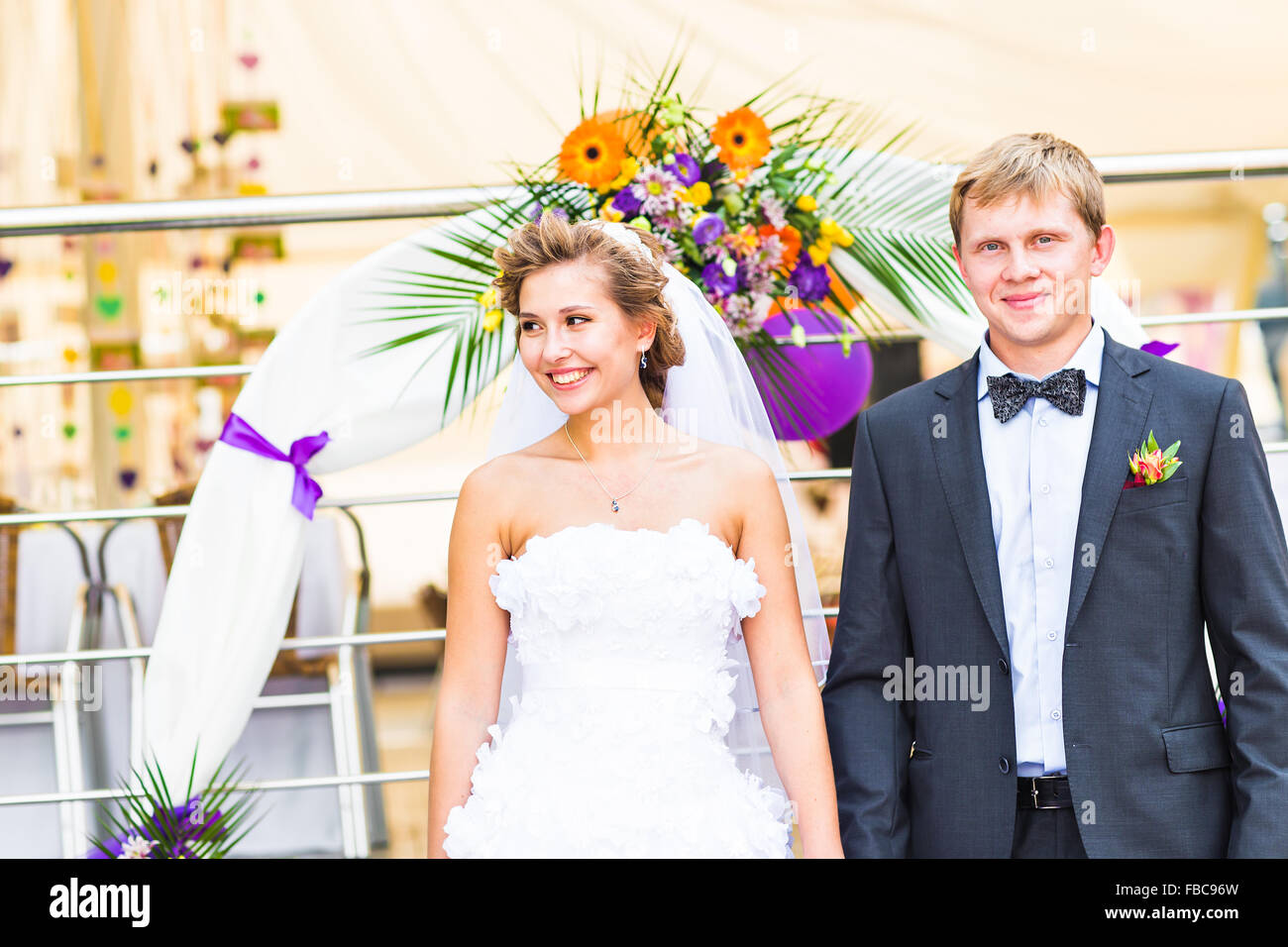Bride And Groom At Wedding Reception Stock Photo - Alamy