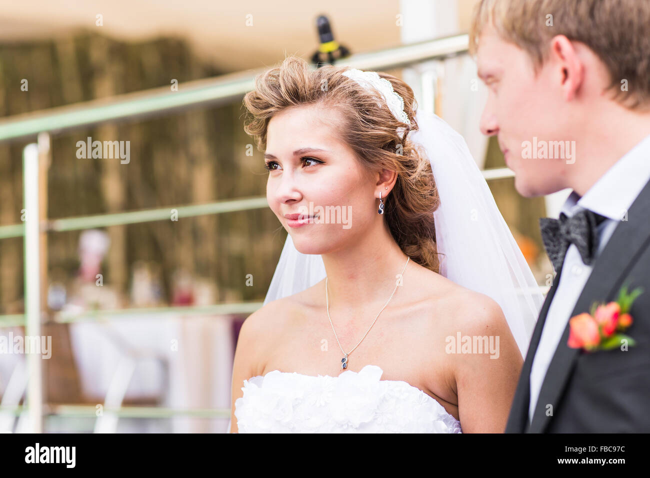 Bride And Groom At Wedding Reception Stock Photo - Alamy