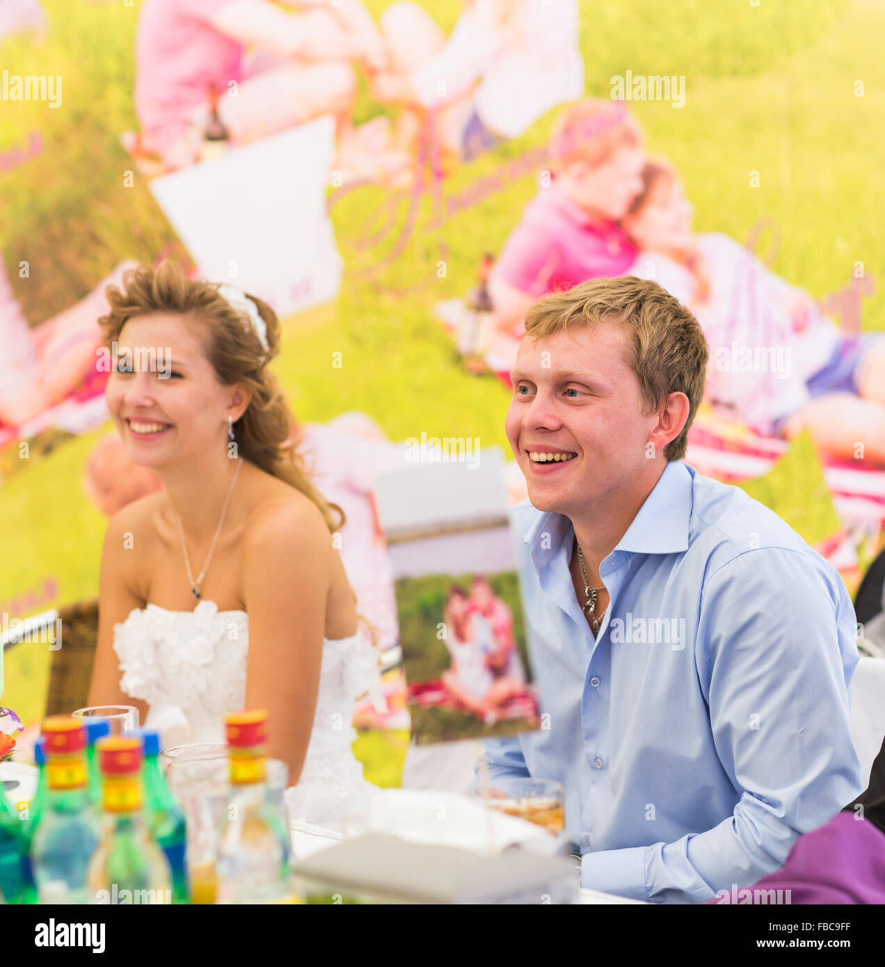 Bride And Groom At Wedding Reception Stock Photo - Alamy