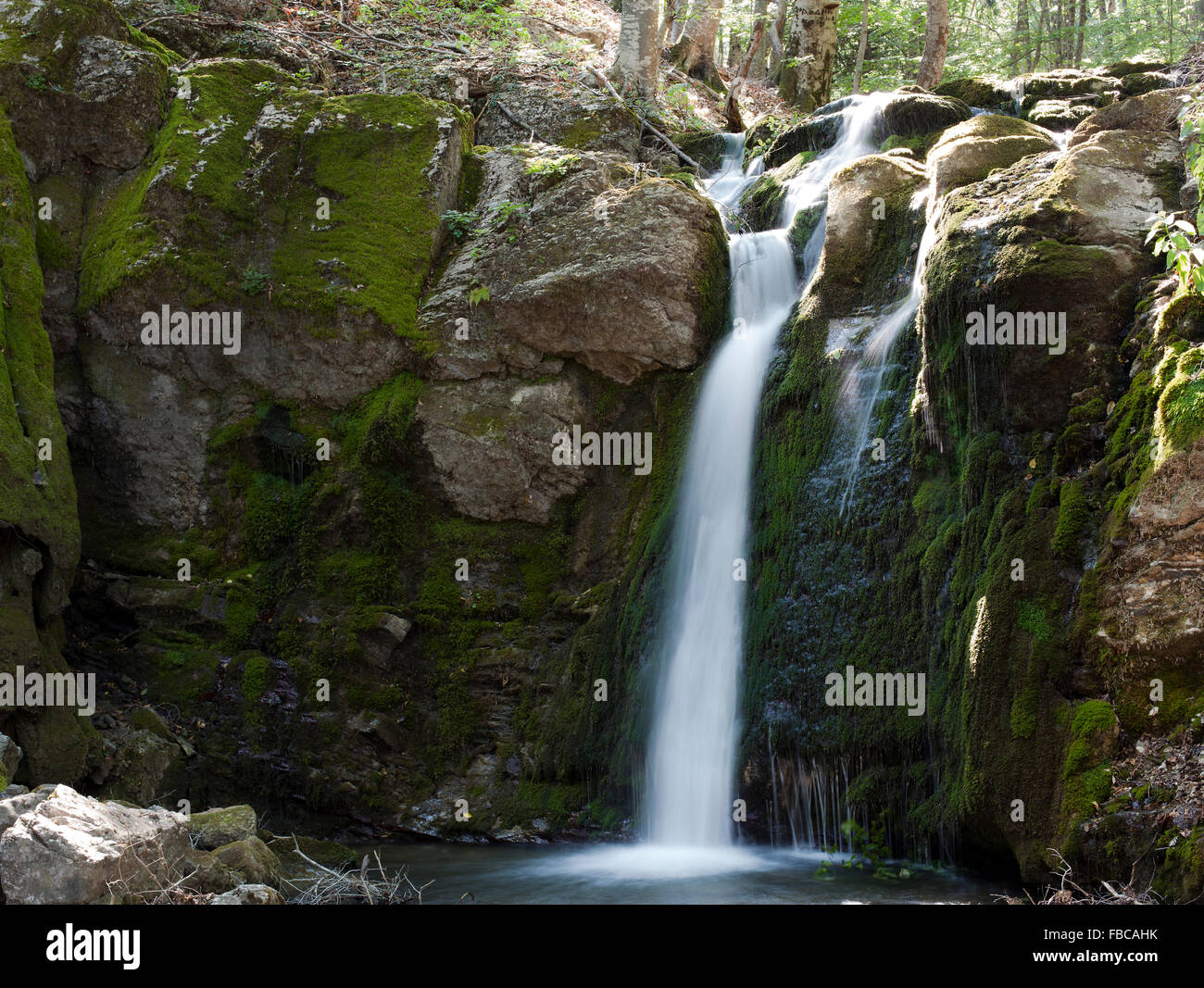waterfalls in the mountains Stock Photo - Alamy