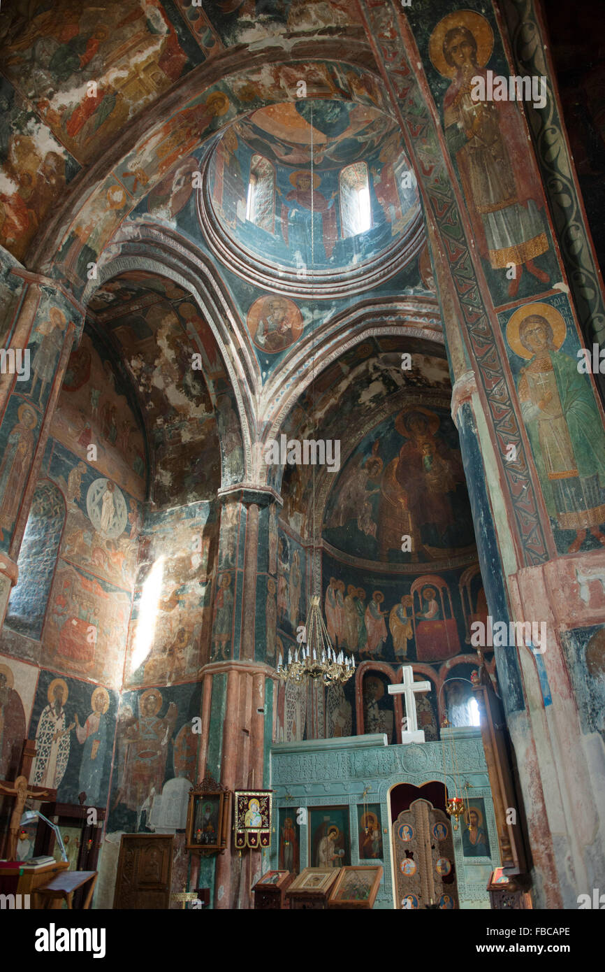 Georgien, Samtskhe-Javakheti, Zarzma Kloster, Fresken in der Hauptkirche des Klosters vom Anfang des 14. Jahrhunderts Stock Photo