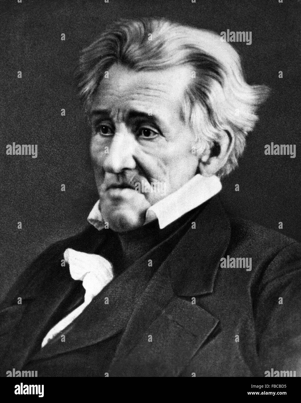 Andrew Jackson. Daguerrotype of the 7th US President, 1845 Stock Photo