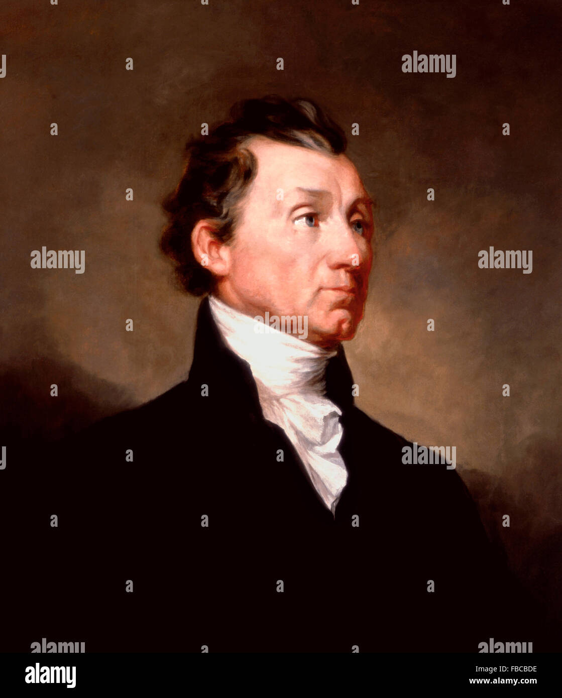 James Monroe. Portrait of the 5th US President by Samuel Morse, c 1819 Stock Photo