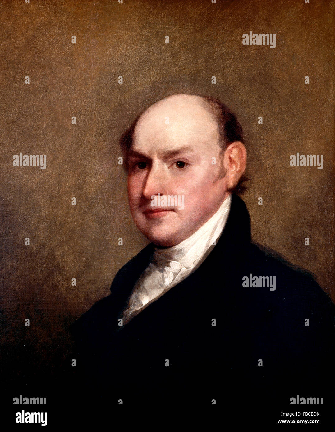 John Quincy Adams. Portrait of the 6th US President by Gilbert Stuart, 1818 Stock Photo