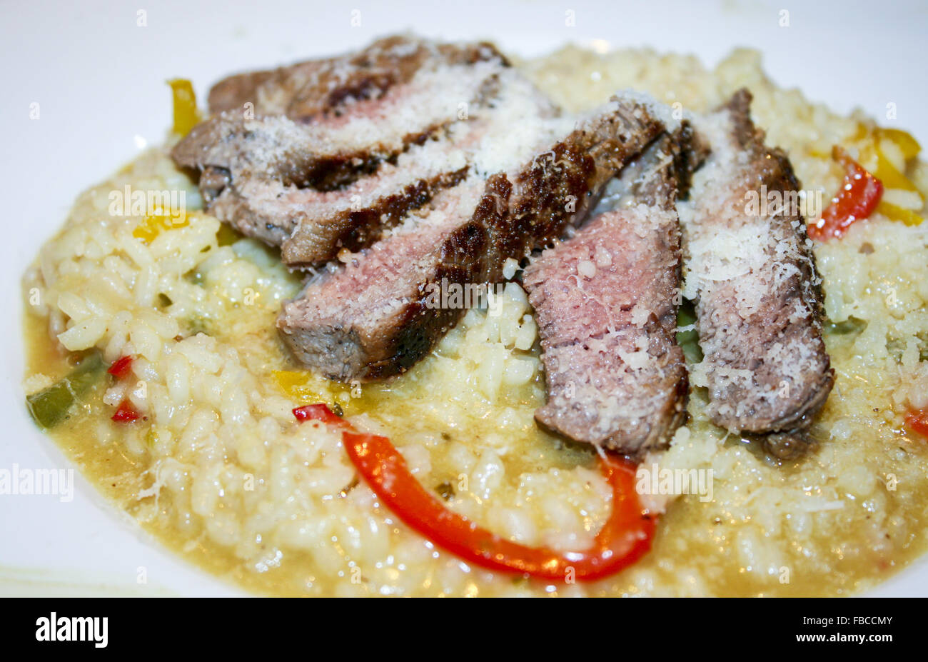 risotto with cheese and fine meats vegetables Stock Photo - Alamy