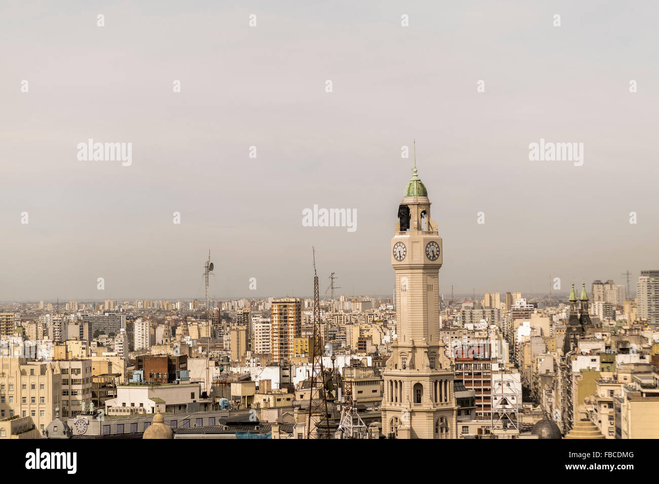 Eclectic style architecture of Buenos Aires from panoramic aerial viewpoint view Stock Photo