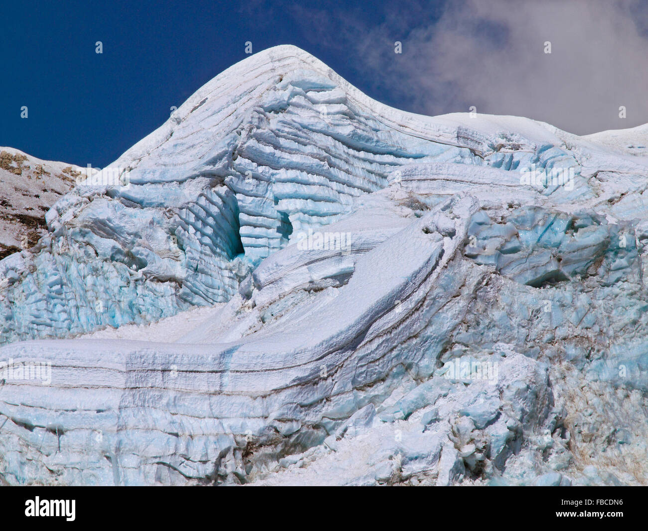 Glacier ice detail, Island Peak Nepal Stock Photo