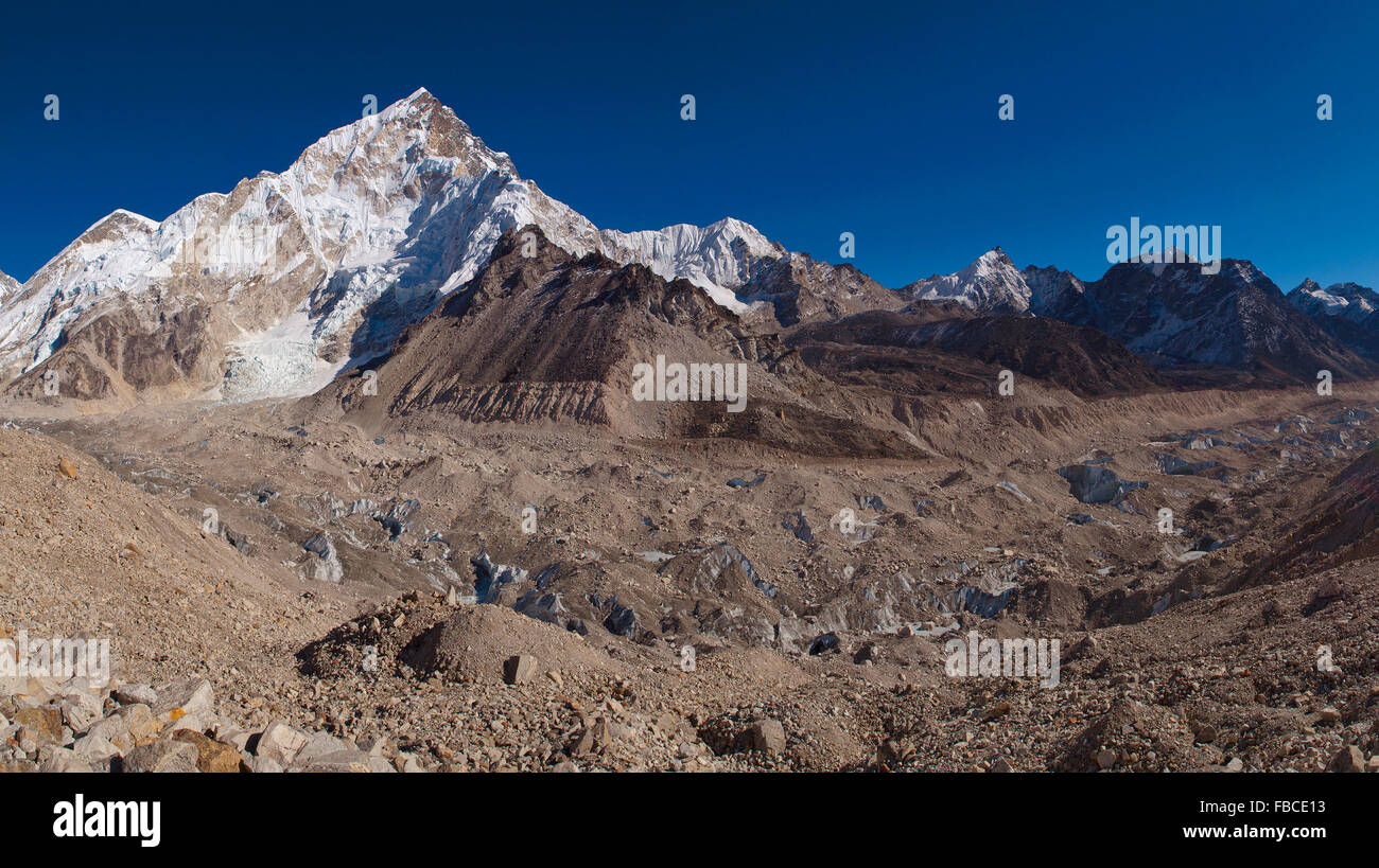 Khumbu glacier mountain view Stock Photo