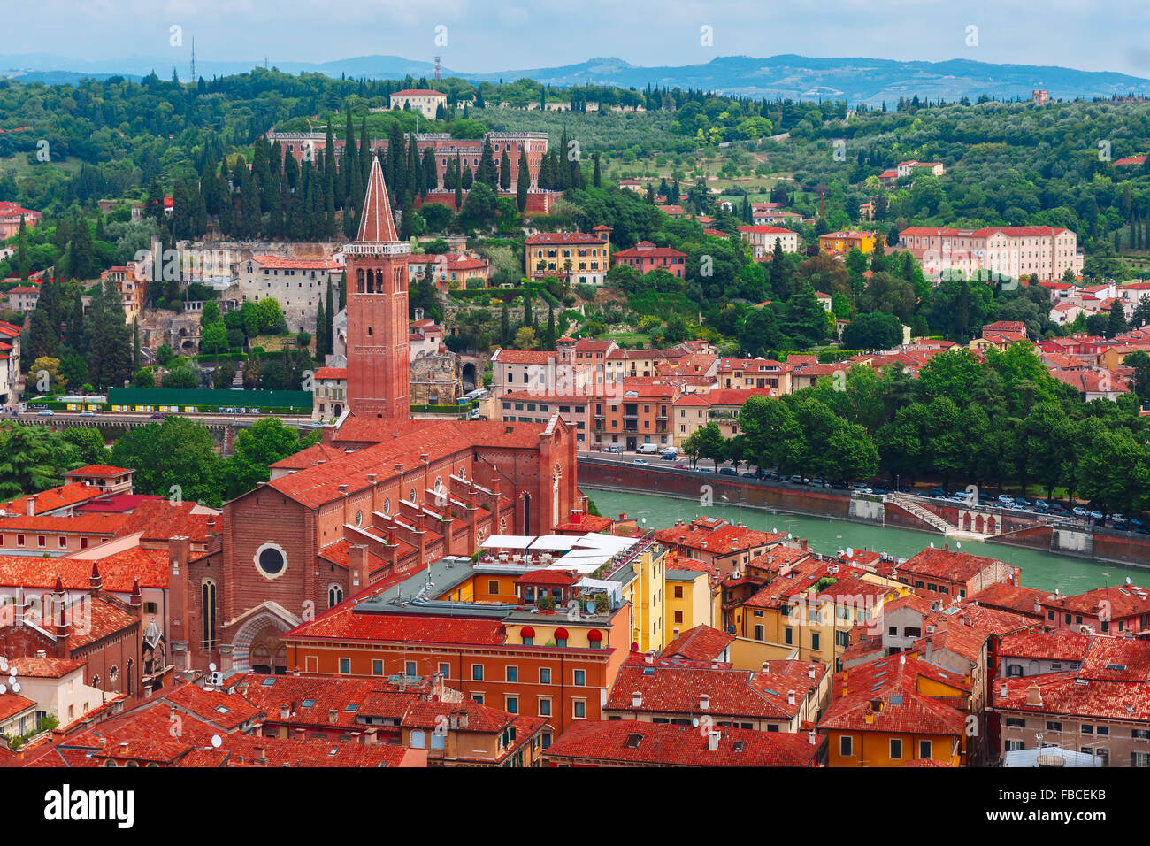 Aerial of verona old town hi-res stock photography and images - Alamy