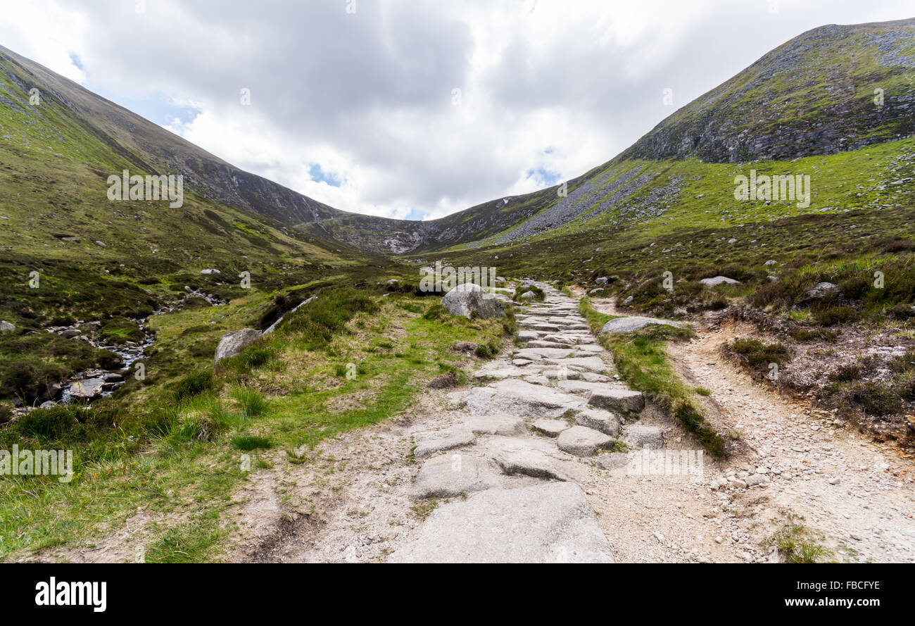 A rocky path leading up Donard mountain near Newcastle, County Down ...