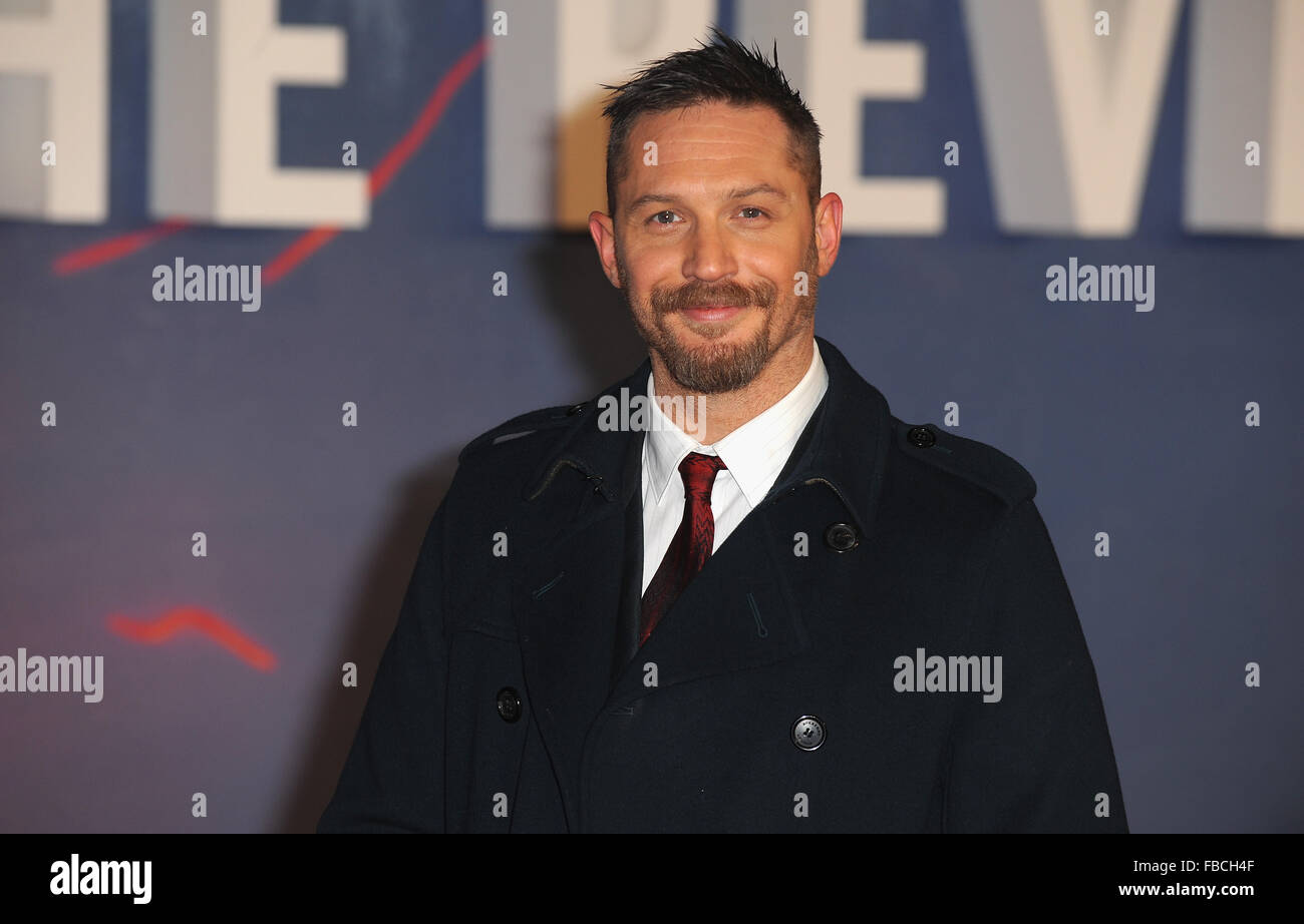 London, UK. 14th Jan, 2016. Tom Hardy attends the UK Premiere of 'Revenant' at Empire Leciester Square. Credit:  Ferdaus Shamim/ZUMA Wire/Alamy Live News Stock Photo