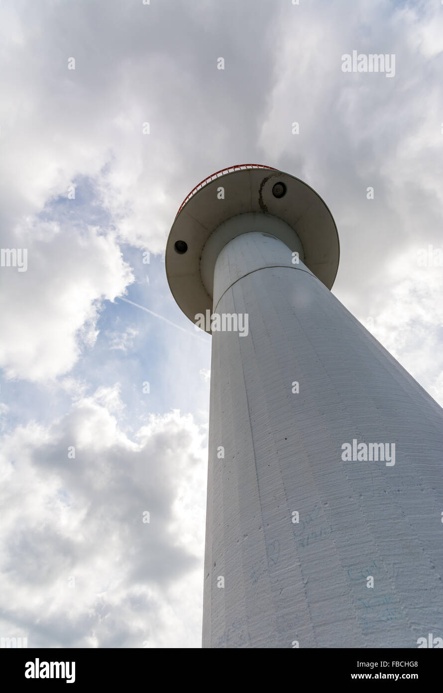 Close up of Howth pier Lighthouse in Ireland. Stock Photo