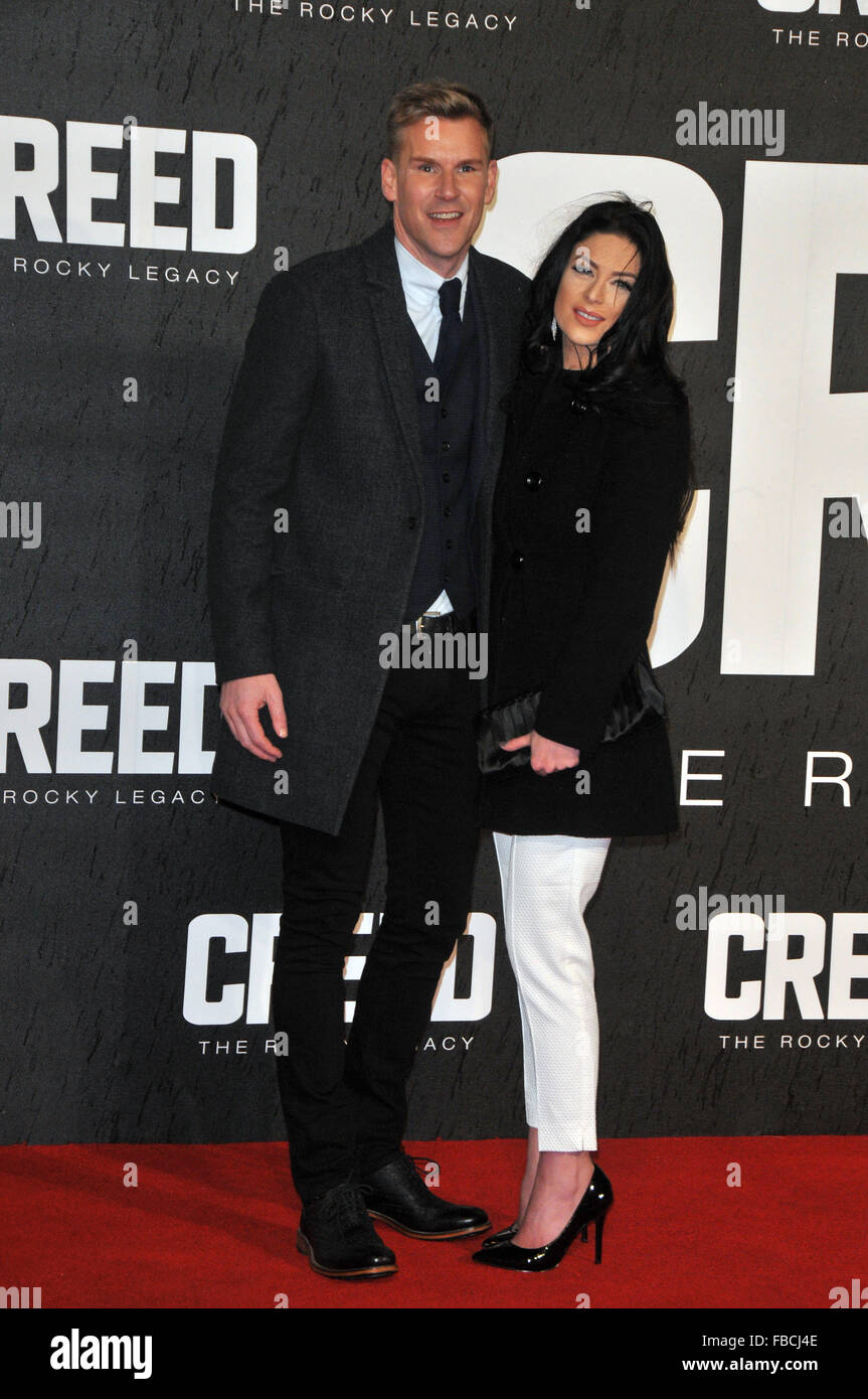 London,UK,12 January 2016,Craig Stevens attends European premiere Creed at Empire Leicester Square.Creed is boxing movie starring Sylvester Stallone,Tessa Thompson Michael B Jordan. Stock Photo