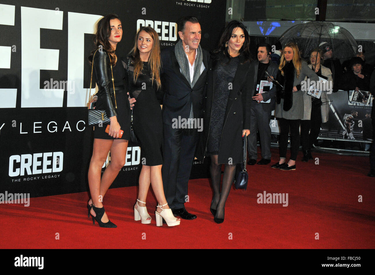 London,UK,12 January 2016,Duncan Bannatyne attends European premiere Creed at Empire Leicester Square.Creed is boxing movie starring Sylvester Stallone,Tessa Thompson Michael B Jordan. Stock Photo