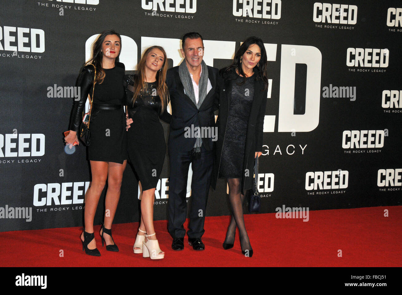 London,UK,12 January 2016,Duncan Bannatyne attends European premiere Creed at Empire Leicester Square.Creed is boxing movie starring Sylvester Stallone,Tessa Thompson Michael B Jordan. Stock Photo