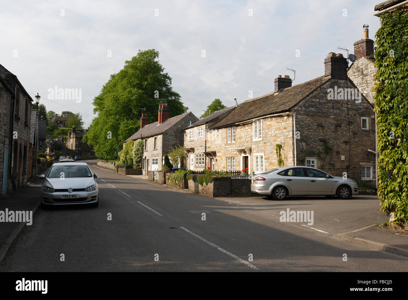 Ashford in the water village in Derbyshire England UK, Street and houses, Peak district village