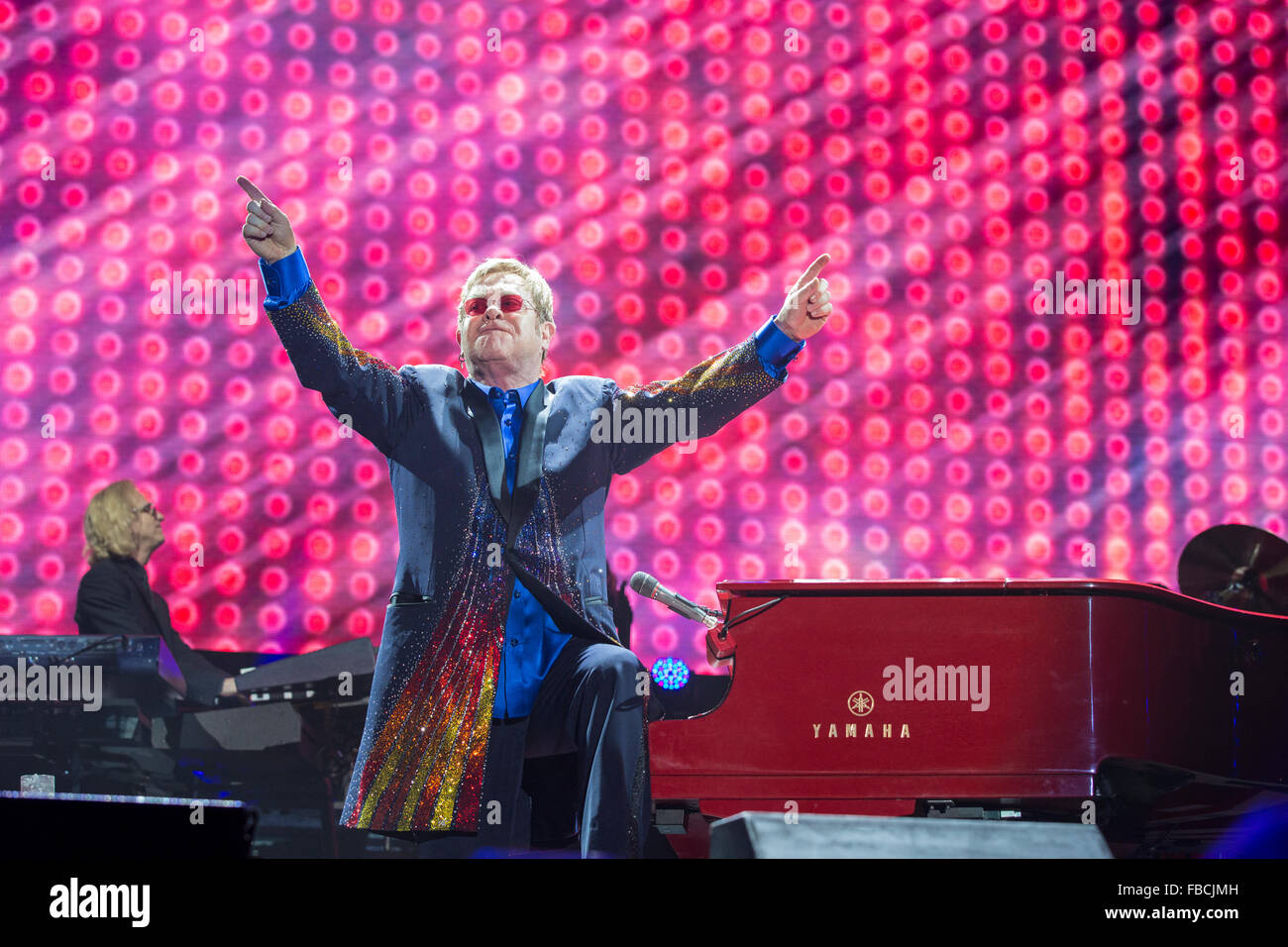 Elton John live in concert Stock Photo Alamy