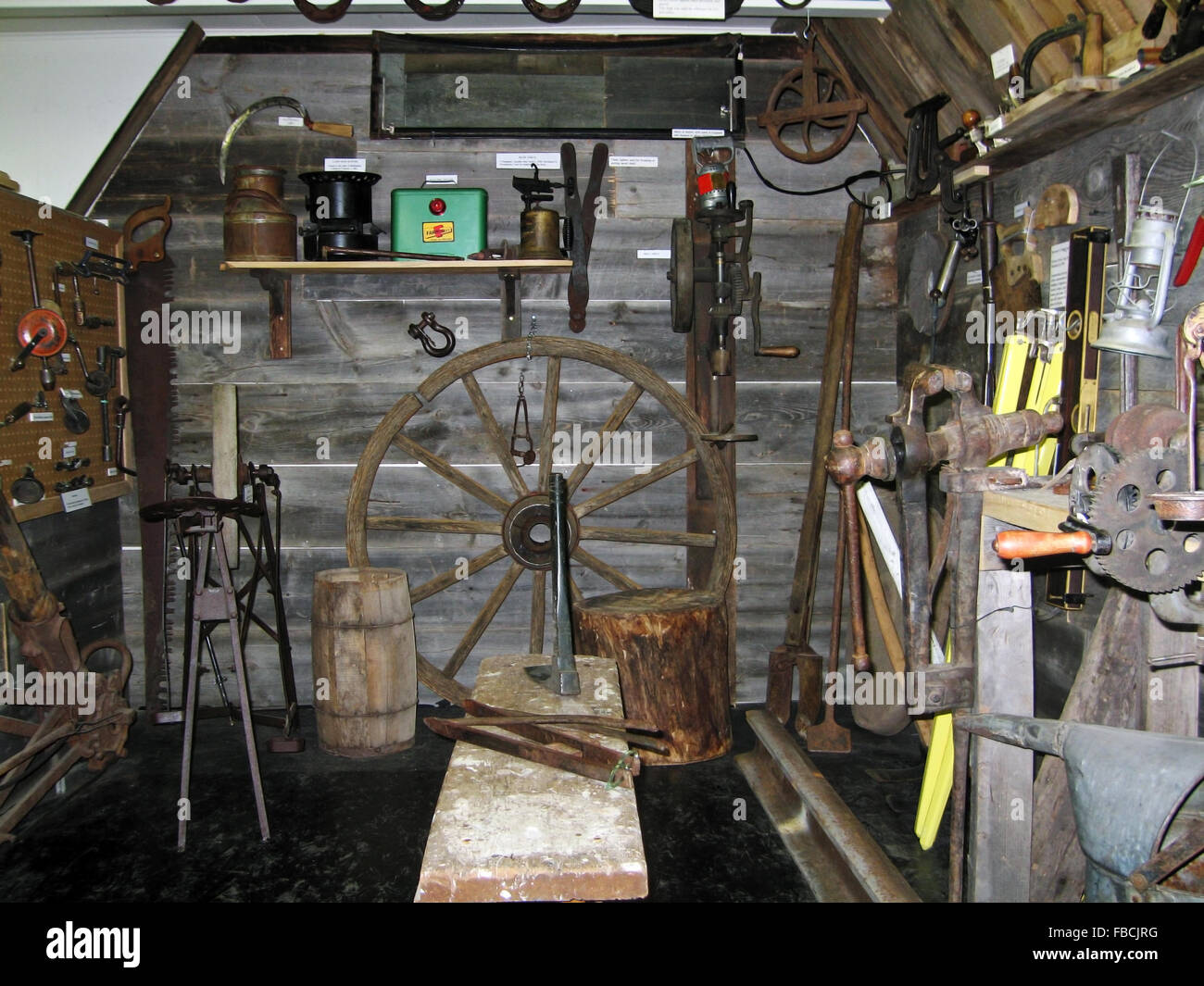 Blacksmiths workshop museum Alberta Canada Smithy Stock Photo