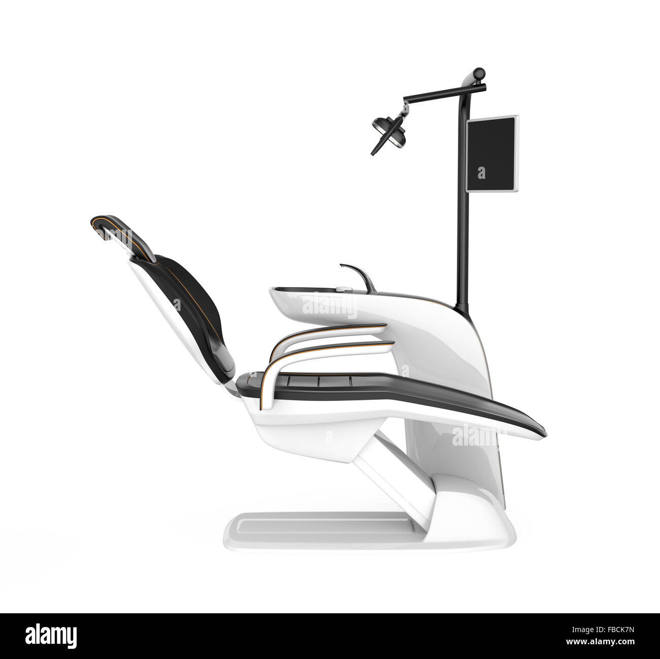 Stylish dentist chair isolated on white background. Clipping path