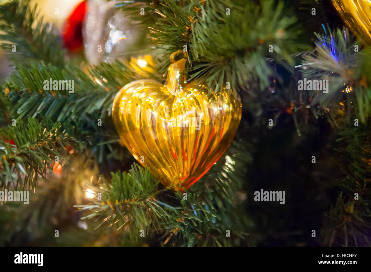 Close-up photo with decorations of christmas tree Stock Photo - Alamy