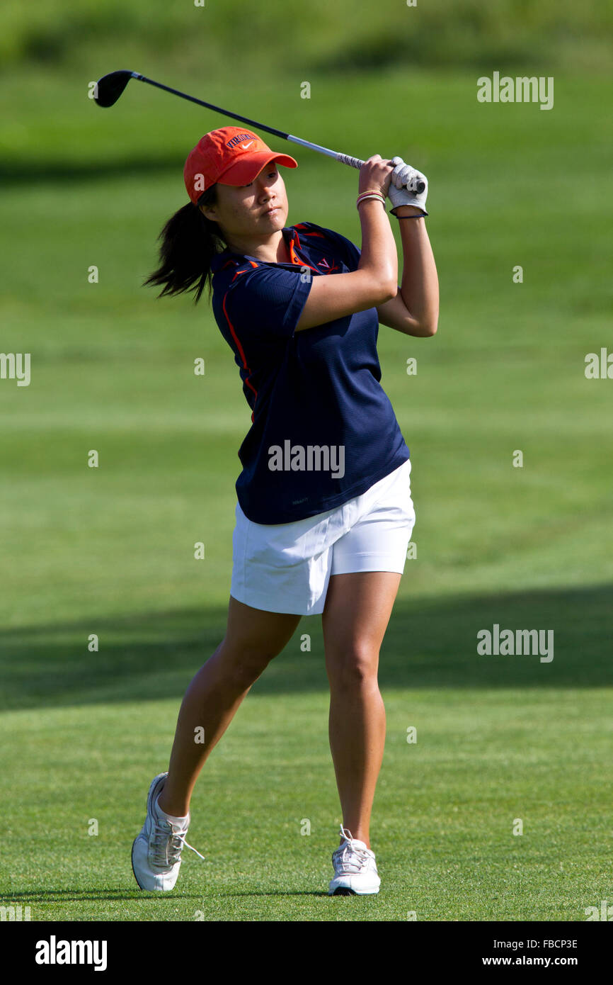 May 8, 2010; Stanford, CA, USA;  Virginia Cavaliers Joy Kim during the final round of the 2010 NCAA Women's Golf West Regionals Stock Photo