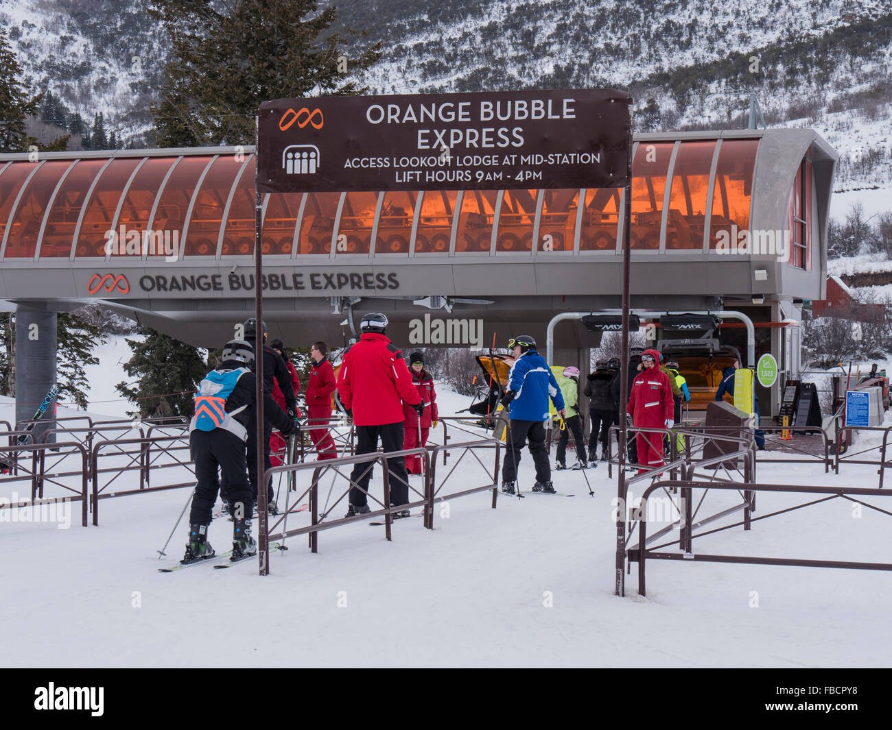 Orange Bubble Express chairlift, Canyons Village base area, Park City