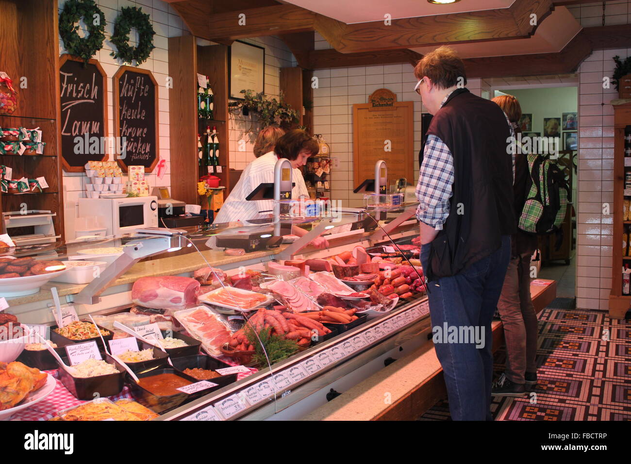 look into a butcher shop in Bonn Germany Stock Photo - Alamy