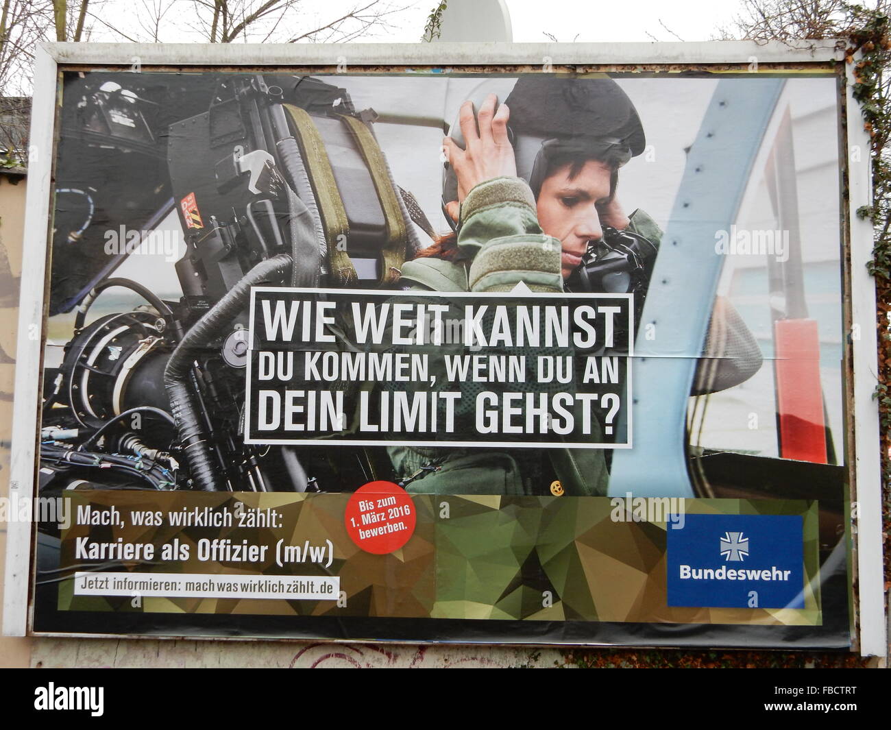 advertising of the German Army (Bundeswehr) to recruit new soldiers Stock Photo