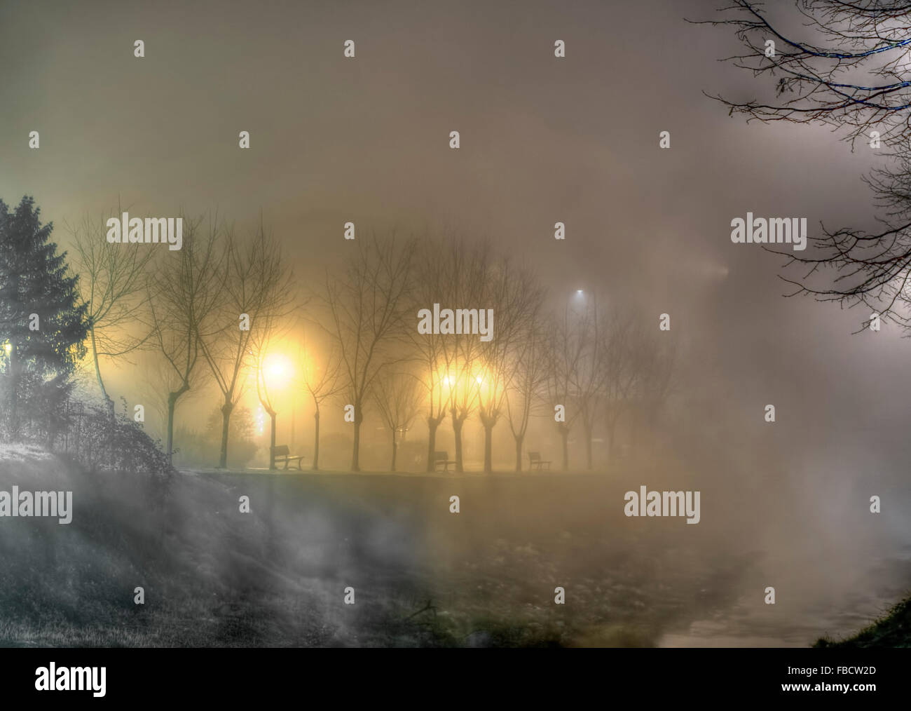 Fog benches hi-res stock photography and images - Alamy